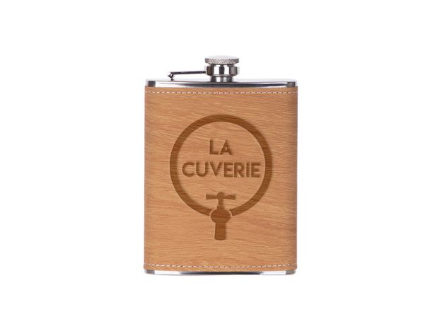 Image de Flasque à boisson en cuir gravure